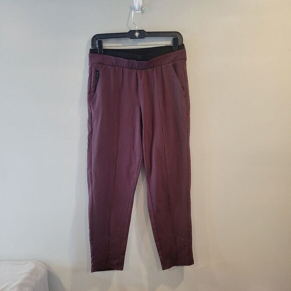 ATHLETA Burgundy Venice Pintuck Pants Size Small - Picture 1 of 10